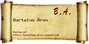 Bartalus Áron névjegykártya